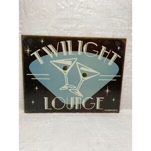 MCM Twilight Lounge Metal Sign Martini‎ Wall Art Bar Decor Retro Man Cave 18x15